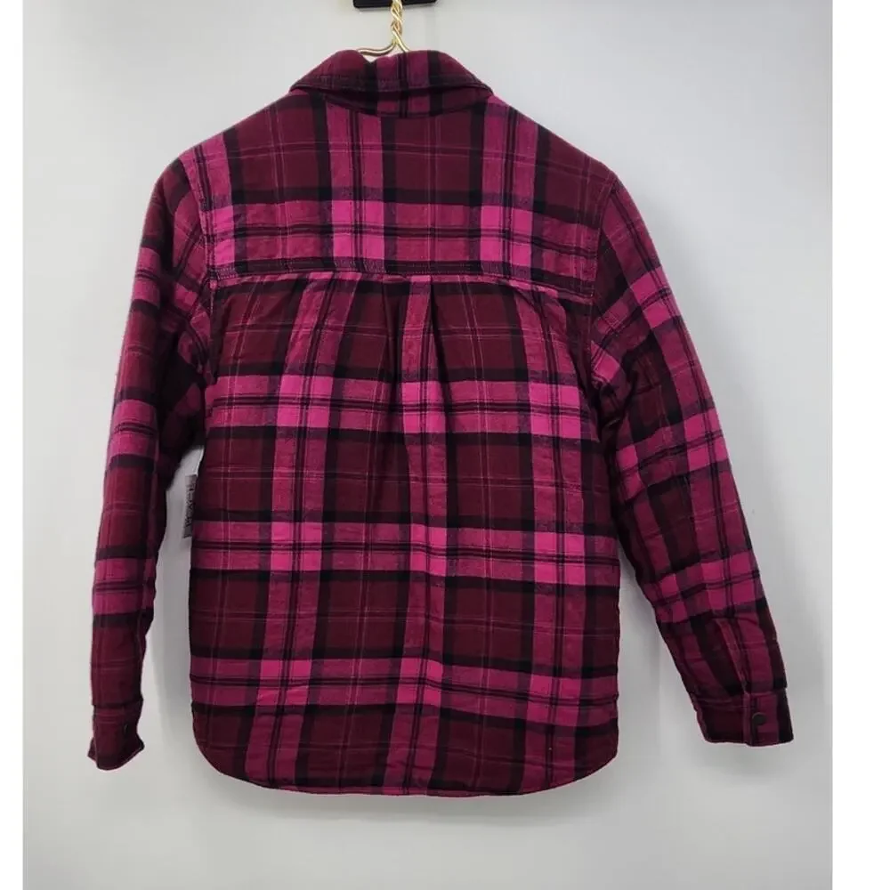 New NWT The‎ Childrens Place Girls Sherpa Lined Plaid Flannel Size large 10-12